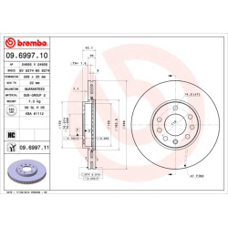 Tarcza hamulcowa BREMBO 09.6997.11