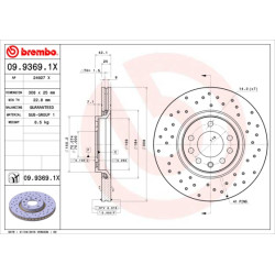 Tarcza hamulcowa BREMBO 09.9369.1X