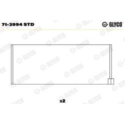 Panewki łożyska korbowodu GLYCO 71-3994 STD