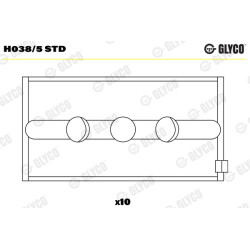 Panewki wału korbowego GLYCO H038/5 STD