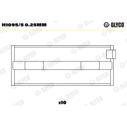 Panewki wału korbowego GLYCO H1095/5 0.25mm