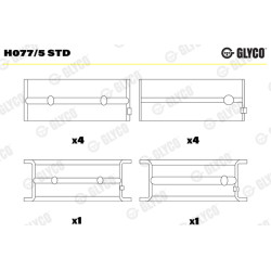 Panewki wału korbowego GLYCO H077/5 STD