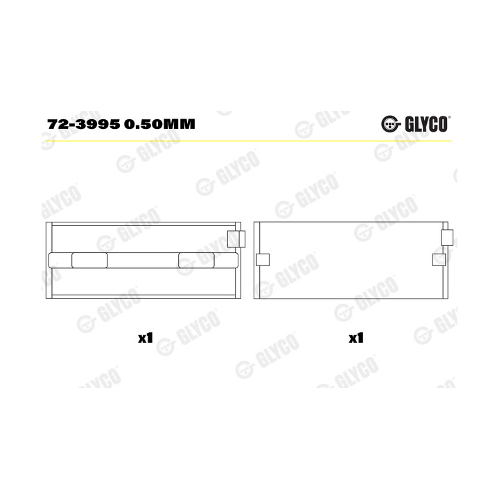 Panewki wału korbowego GLYCO 72-3995 0.50mm