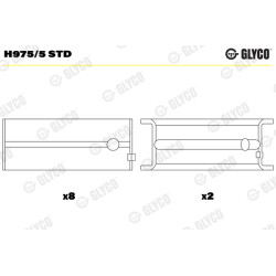 Panewki wału korbowego GLYCO H975/5 STD