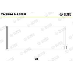 Panewki łożyska korbowodu GLYCO 71-3994 0.25mm