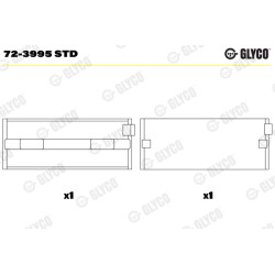 Panewki wału korbowego GLYCO 72-3995 STD