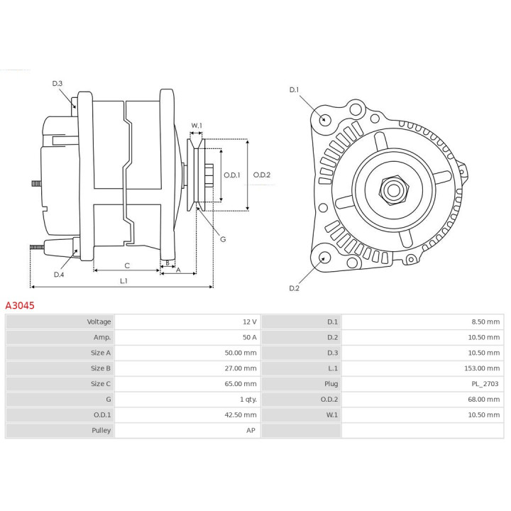 Alternator AS-PL A3045