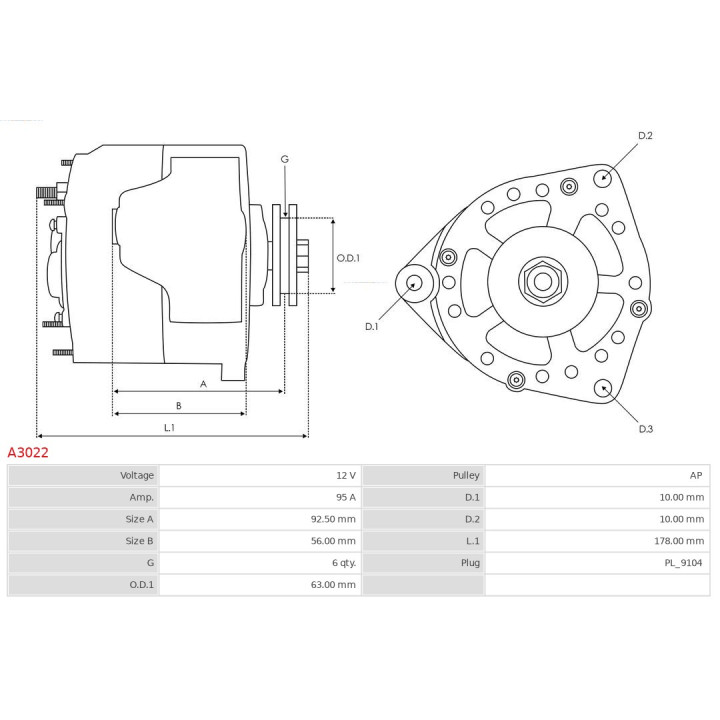 Alternator AS-PL A3022