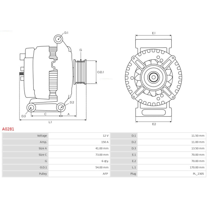 Alternator AS-PL A0281