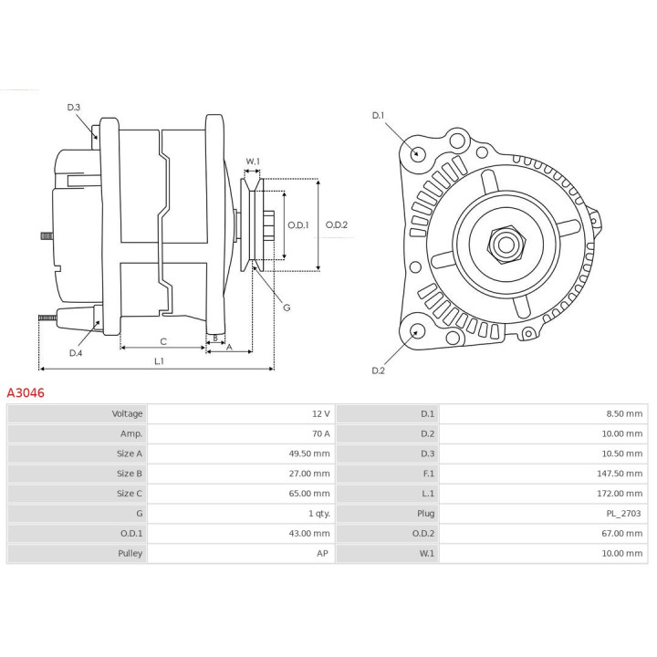 Alternator AS-PL A3046