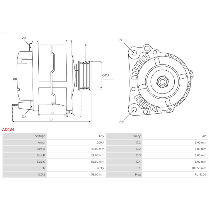 Alternator AS-PL A0434