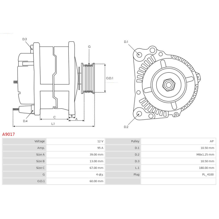 Alternator AS-PL A9017