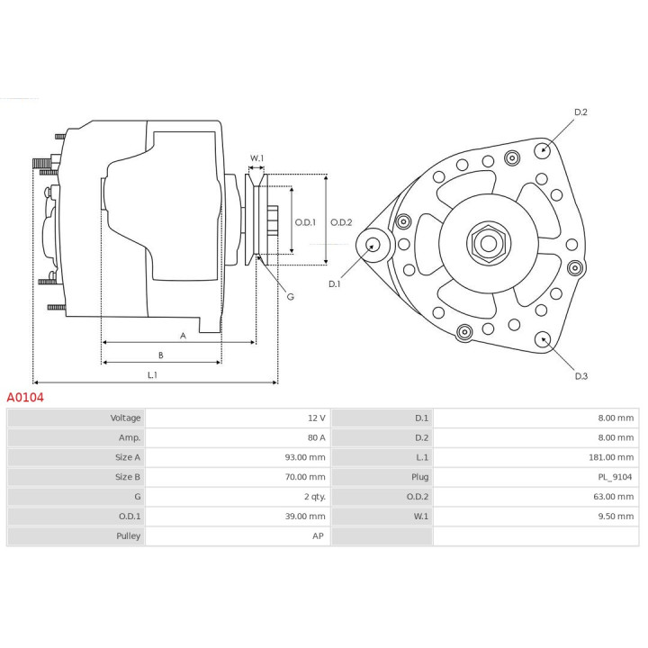 Alternator AS-PL A0104