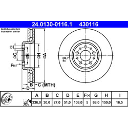 Tarcza hamulcowa ATE 24.0130-0116.1