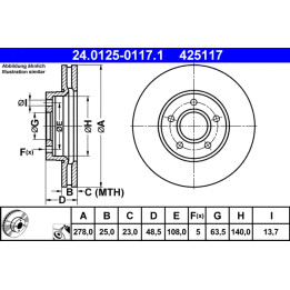 Tarcza hamulcowa ATE 24.0125-0117.1