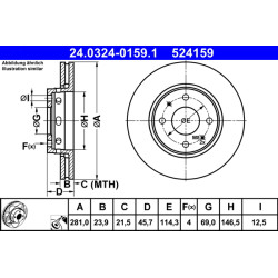 Tarcza hamulcowa ATE 24.0324-0159.1