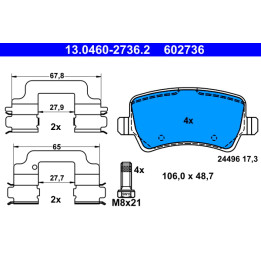 Klocki hamulcowe ATE 13.0460-2736.2