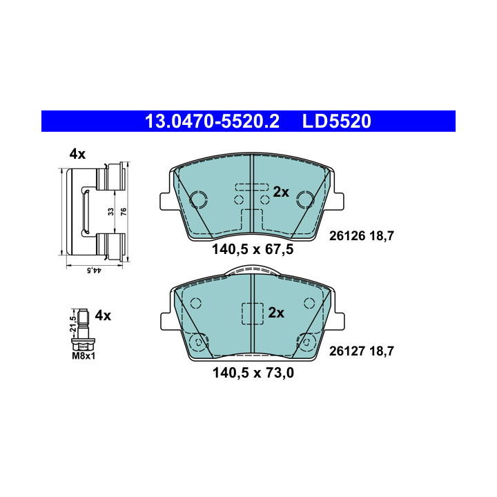 Klocki hamulcowe ATE 13.0470-5520.2