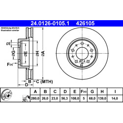 Tarcza hamulcowa ATE 24.0126-0105.1