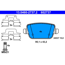 Klocki hamulcowe ATE 13.0460-2737.2