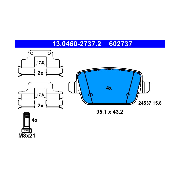Klocki hamulcowe ATE 13.0460-2737.2