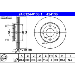 Tarcza hamulcowa ATE 24.0124-0136.1