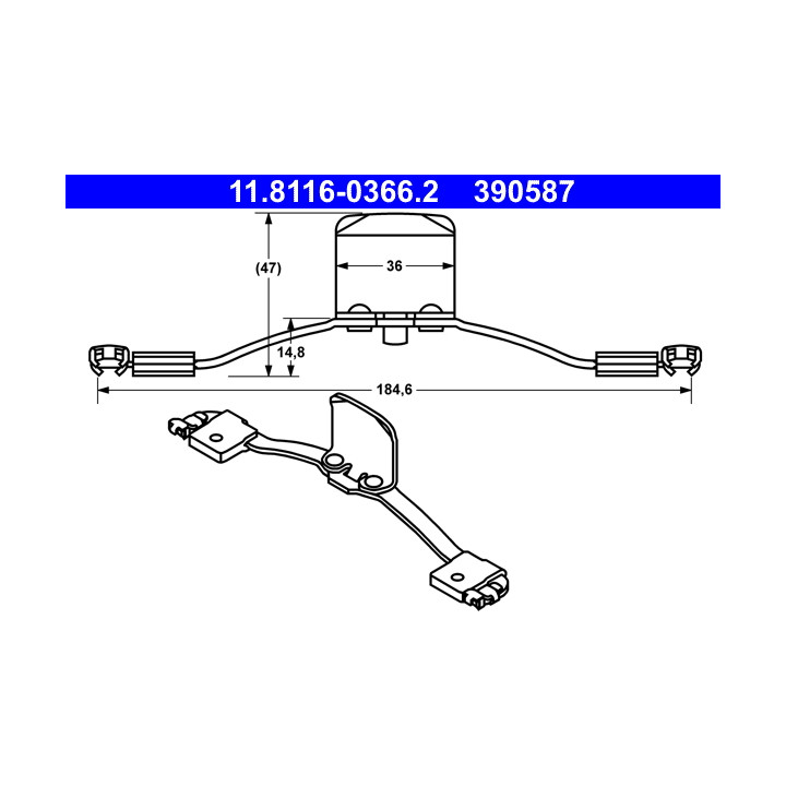Sprężyna klocków zacisku hamulcowego ATE 11.8116-0366.2