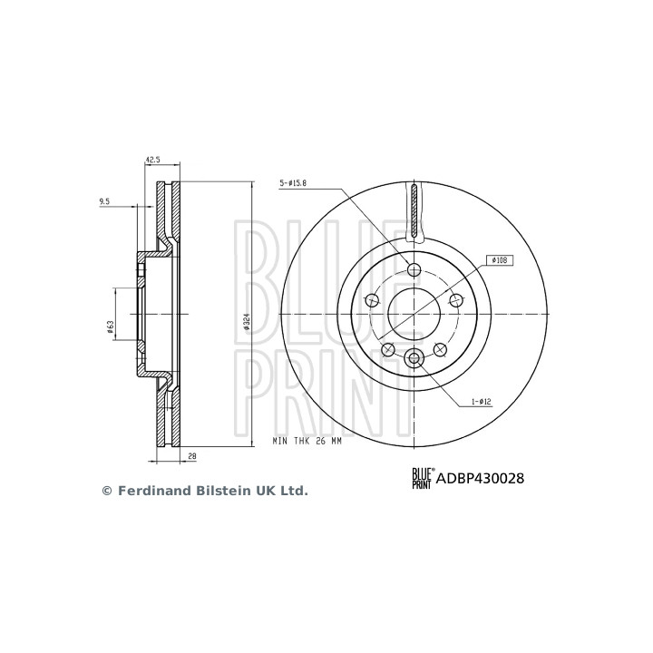 Tarcza hamulcowa BLUE PRINT ADBP430028