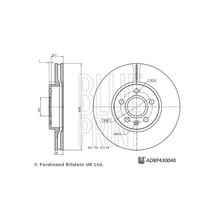 Tarcza hamulcowa BLUE PRINT ADBP430040