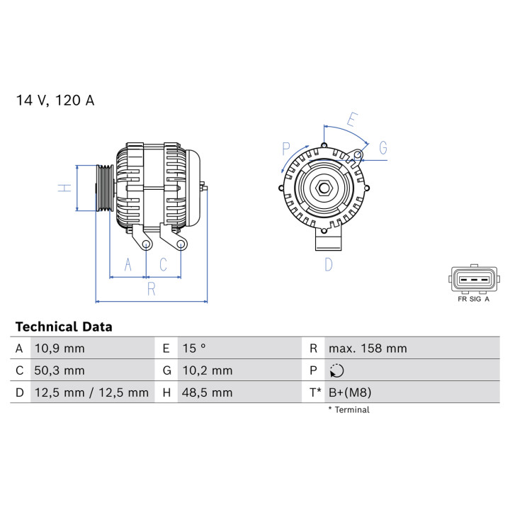 Alternator BOSCH 0 986 082 100