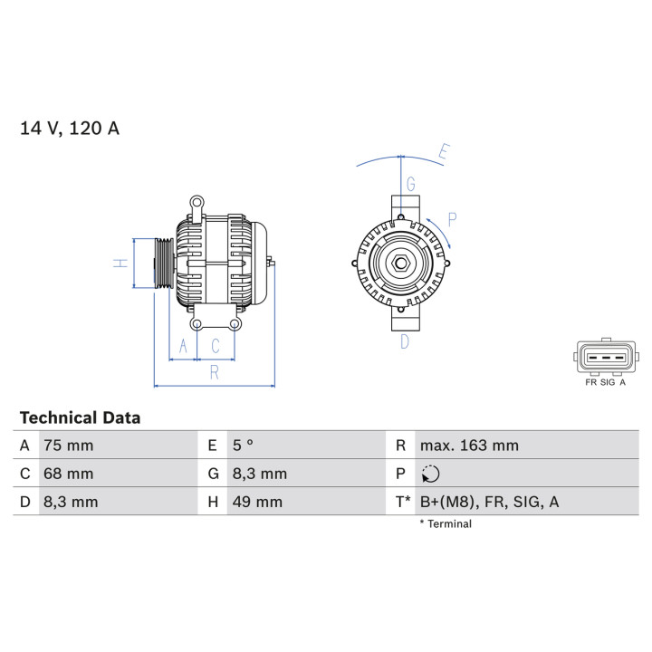 Alternator BOSCH 0 986 049 670