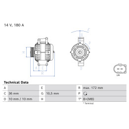 Alternator BOSCH 0 986 086 030