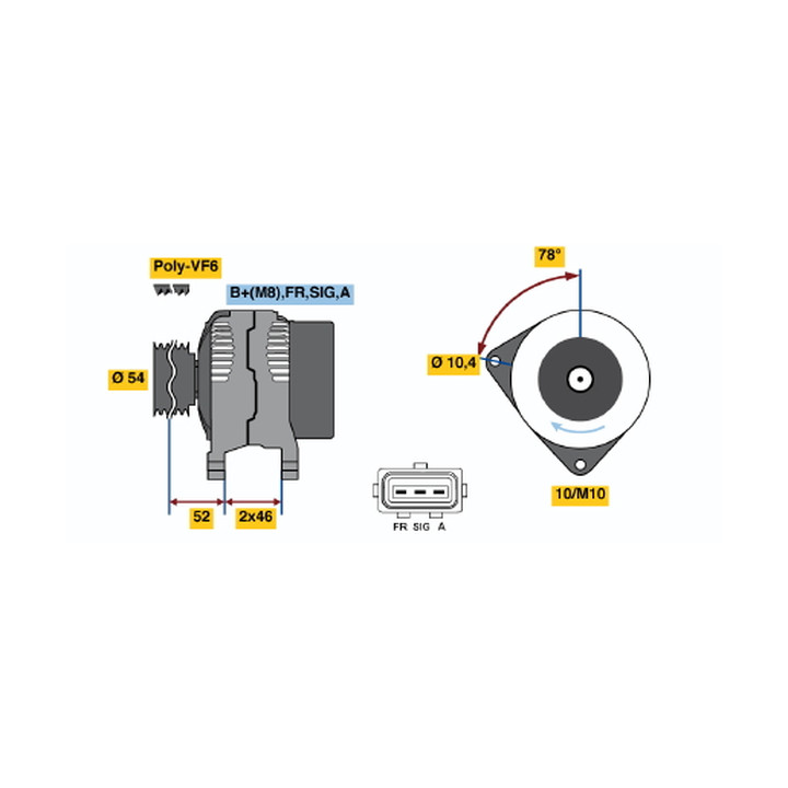 Alternator BOSCH 0 986 049 171
