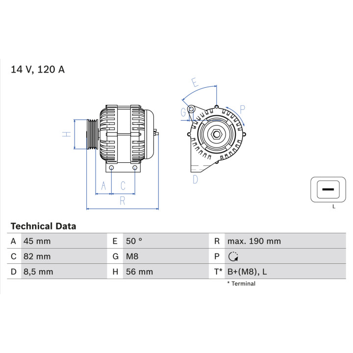 Alternator BOSCH 0 986 041 740