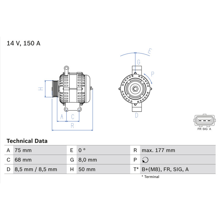Alternator BOSCH 0 986 082 590