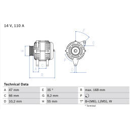 Alternator BOSCH 0 986 042 201