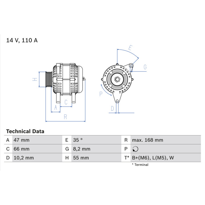 Alternator BOSCH 0 986 042 201