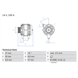 Alternator BOSCH 0 986 040 370