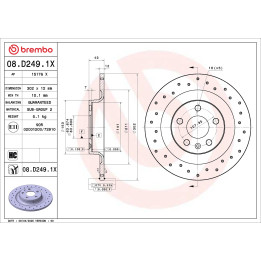 Tarcza hamulcowa BREMBO 08.D249.1X
