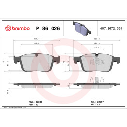 Klocki hamulcowe BREMBO P 86 026