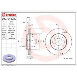 Tarcza hamulcowa BREMBO 09.7043.20
