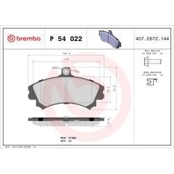 Klocki hamulcowe BREMBO P 54 022