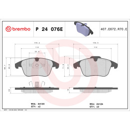 Klocki hamulcowe BREMBO P 24 076E