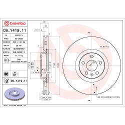 Tarcza hamulcowa BREMBO 09.Y419.11
