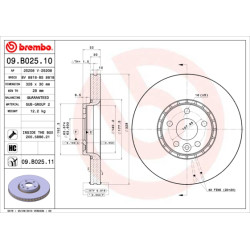 Tarcza hamulcowa BREMBO 09.B025.11