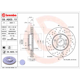 Tarcza hamulcowa BREMBO 09.A905.1X