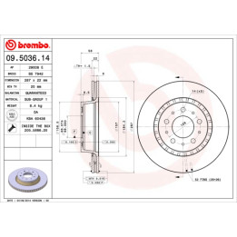 Tarcza hamulcowa BREMBO 09.5036.14