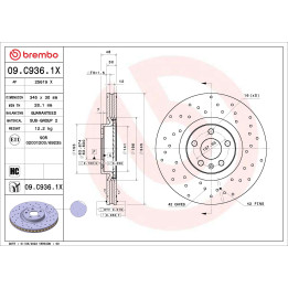 Tarcza hamulcowa BREMBO 09.C936.1X