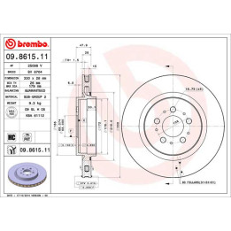 Tarcza hamulcowa BREMBO 09.8615.11