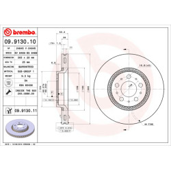 Tarcza hamulcowa BREMBO 09.9130.11